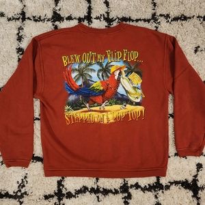 Jimmy Buffet Margaritaville Las Vegas Crewneck Pullover Sweatshirt Small Red